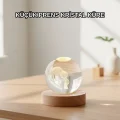 BUĞZ LED Aydınlatmalı 3D Küçük Prens Kristal Küre Ahşap Standlı Masa Gece Lambası