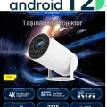 BUĞZ LED FULL HD projeksiyon cihazı 1280x720 çözünürlük 200 ansilümen 3000:1 kontrast beyaz