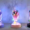BUĞZ LED Işıklı Müzikli Cam Fanus İçinde Gül Buketi