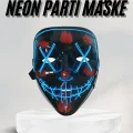 BUĞZ Led Işıklı Neon Maske Cadılar Bayramı Maskesi Korkunç Korku Maskesi