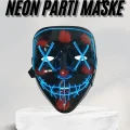  Led Işıklı Neon Maske Cadılar Bayramı Maskesi Korkunç Korku Maskesi