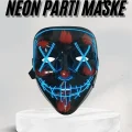 BUĞZ Led Işıklı Neon Maske Cadılar Bayramı Maskesi Korkunç Korku Maskesi