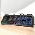 BUĞZ Led Işıklı Oyuncu Klavye Usb Girişli RGB Işıklı Q Klavye Mouse Hediyeli
