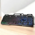 BUĞZ Led Işıklı Oyuncu Klavye Usb Girişli RGB Işıklı Q Klavye Mouse Hediyeli