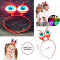  Led Işıklı & Pilli Uzaylı Göz Parti Tacı Kırmızı Renk