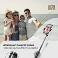 BUĞZ Led Işıklı Selfie Çubuğu Bluetooth Kumandalı Kablosuz Tripot Selfie Monopod Selfie Stick (Pembe)