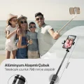 BUĞZ Led Işıklı Selfie Çubuğu Bluetooth Kumandalı Kablosuz Tripot Selfie Monopod Selfie Stick (Pembe) ( BUĞZ )