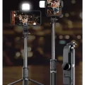 BUĞZ Led Işıklı Selfie Çubuğu Bluetooth Kumandalı Kablosuz Tripot Selfie Monopod Selfie Stick SİYAH