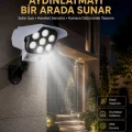 BUĞZ LED Lamba-Güneş Paneli Destekli Uzaktan Kumandalı Solar LED Lamba