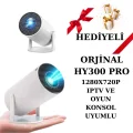 BUĞZ LED projeksiyon cihazı 4K çözünürlük 1280x720 beyaz 2000:1 kontrast USB HDMI kablosuz