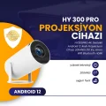 BUĞZ LED projeksiyon cihazı 4K çözünürlük 1280x720 beyaz 2000:1 kontrast USB HDMI kablosuz