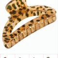 BUĞZ Leopar Desenli Oval Mandal Toka 8 cm