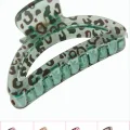 BUĞZ Leopar Desenli Oval Mandal Toka 8 cm