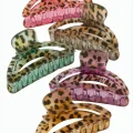 BUĞZ Leopar Desenli Oval Mandal Toka 8 cm