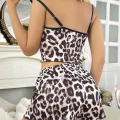 BUĞZ Leopar Desenli Şortlu Gecelik Pijama Takımı 5048