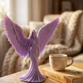 BUĞZ Lila Melek Biblo 3D Dekoratif Angel Figür Ev Aksesuarı