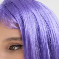  Lila Renk Uzun Düz Parti Peruğu
