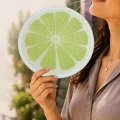 BUĞZ Limon Desenli Kore Yelpaze
