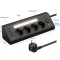 BUĞZ Lp764 Çoklu Gece Lambalı Priz Yüksek Gerilim Korumalı 4’lü Priz 2xusb 2xtype-c Çıkışlı Grup Priz Çoğaltıcı