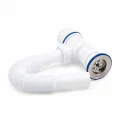 BUĞZ Lüx Paslanmaz Taşlı Körüklü Lavabo Sifon Bx40