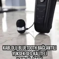BUĞZ Makaralı Bluetooth Kulaklık Çağrı Cevaplama Kablolu Uzun Pil Ömrü - BUĞZ