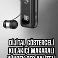 BUĞZ Makaralı Bluetooth Kulaklık Kulak İçi Dijital Göstergeli Yüksek Ses Kaliteli - BUĞZ