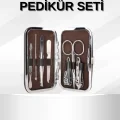 BUĞZ Manikür Pedikür Seti 7 Parça Tırnak Makası Kaş Makası Cımbız Çantalı