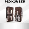 BUĞZ Manikür Pedikür Seti 7 Parça Tırnak Makası Kaş Makası Cımbız Çantalı