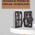 BUĞZ Manikür Pedikür Seti 7 Parça Tırnak Makası Kaş Makası Cımbız Çantalı