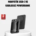 BUĞZ Manyetik Powerbank 15W Wireless Hızlı Şarj LED Ekranlı