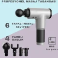 BUĞZ Masaj Tabancası 4 Başlıklı Sporcu Masaj Aleti 6 Kademeli Boyun Bel Sırt Bacak Ayak Masajı