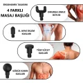 BUĞZ Masaj Tabancası 4 Başlıklı Sporcu Masaj Aleti 6 Kademeli Boyun Bel Sırt Bacak Ayak Masajı
