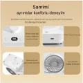 BUĞZ Masaüstü Dijital Ekranlı Çift Fanlı Led Işıklı Soğutucu Fan Ev Ofis Şarjlı Vantilatör