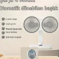 BUĞZ Masaüstü Dijital Ekranlı Çift Fanlı Led Işıklı Soğutucu Fan Ev Ofis Şarjlı Vantilatör