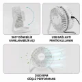 BUĞZ Masaüstü Mini USB Fan - PVC Gövdeli - 360° Ayarlanabilir