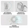 BUĞZ Masaüstü Mini USB Fan - PVC Gövdeli - 360° Ayarlanabilir