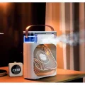 BUĞZ Masaüstü Taşınabilir Buzlu Soğutucu Vantilatör, Su Soğutmalı ve LED Işıklı Beyaz Fan