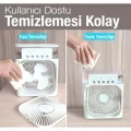 BUĞZ Masaüstü Taşınabilir Buzlu Soğutucu Vantilatör, Su Soğutmalı ve LED Işıklı Beyaz Fan