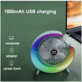 BUĞZ Masaüstü Vantilatör Usb Şarjlı Rgb Led Işıklı 3 Kademeli 180° Ayarlanabilir Soğutucu Fan Pembe - Lisinya