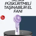  Masaüstü ve Elde Kullanıma Uygun Su Buharlı Şarjlı Fan