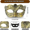 BUĞZ Maskeli Balo Antik Gri Gümüş Eskitilmiş Maske Balo Venedik
