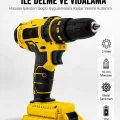 BUĞZ Matkap Seti 24 Parça Çift Bataryalı Darbeli Led Işıklı Vidalama