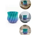 BUĞZ Mavi Degrade Kıvrımlı 3D Vazo Minimal Modern Ev Dekoru