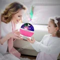 BUĞZ Mavi Dönen Renkli Ay Yıldızlı Gökyüzü Yansıtmalı Projeksiyon Gece Lambası Çocuk Bebek Parti Odası