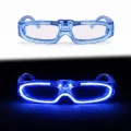 BUĞZ Mavi Led Işıklı Parti Gözlüğü 3 Modlu – Glow  Gece Eğlence Gözlüğü