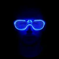 BUĞZ Mavi Led Işıklı Parti Gözlüğü - Neon Glow Şerit Gözlük 3 Modlu