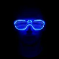 BUĞZ Mavi Led Işıklı Parti Gözlüğü - Neon Glow Şerit Gözlük 3 Modlu