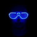 BUĞZ Mavi Led Işıklı Parti Gözlüğü - Neon Glow Şerit Gözlük 3 Modlu