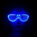 BUĞZ Mavi Led Işıklı Parti Gözlüğü - Neon Glow Şerit Gözlük 3 Modlu