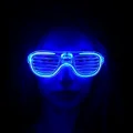 BUĞZ Mavi Led Işıklı Parti Gözlüğü - Neon Glow Şerit Gözlük 3 Modlu